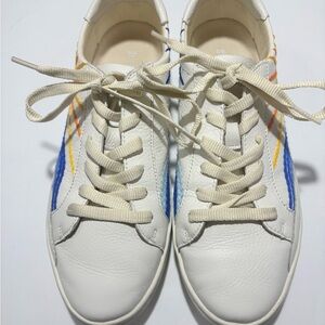 Soludos Women’s Embroidered Sunrise/Sunset Sneakers White Leather
